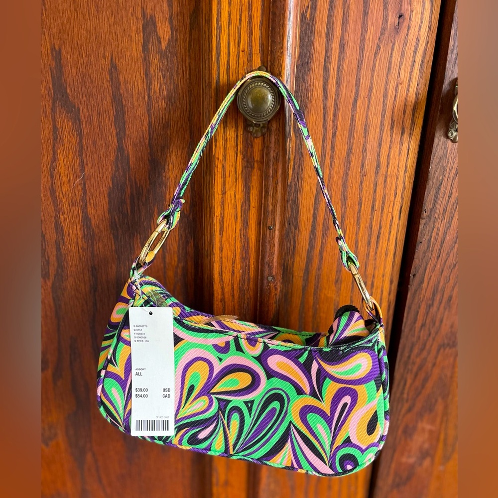 Y2K Green and Purple Shoulder Bag with Vibrant Design - Urban Outfitters